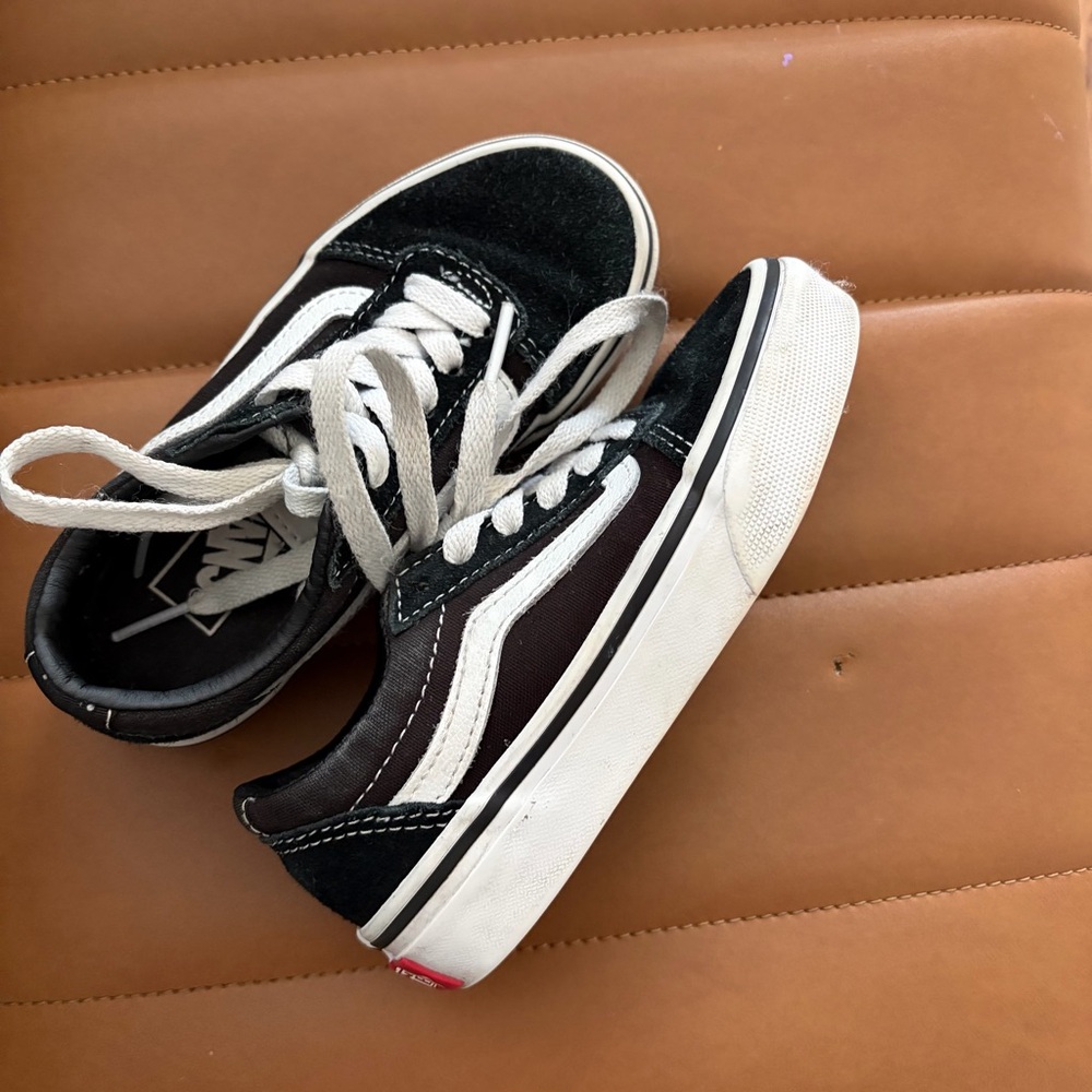 Vans Kids Black and White Old Skool Skate Sneakers